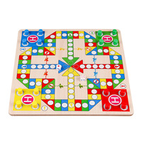 Jeu de société en bois multifonctionnel 2-en-1 : Échecs volants, Dames, Échecs à cinq doigts, Échecs de combat animalier pour la petite enfance
