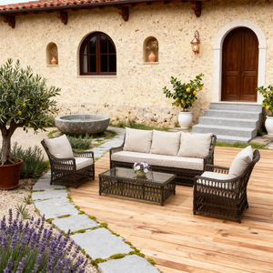 Ensemble <span class=keywords><strong>de</strong></span> <span class=keywords><strong>4</strong></span> canapés en rotin pour 5 <span class=keywords><strong>personnes</strong></span> Stylish Durable Non Fading Non Deforming for Garden Patio Courtyard High Cost Effective - Product Image 1