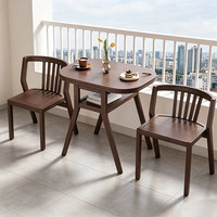 Table et chaises de salle à manger en bois massif pour usage domestique, table de salle à manger de petite taille, table et chaises de balcon pouvant être rangées comme une table