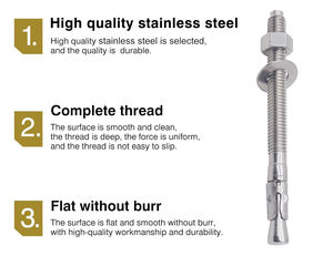 สลักยึดลิ่มเหล็กกล้าคาร์บอนสำหรับยึด M10M12 - Product Image 3