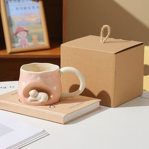 Taza de Café de Cerámica <span class=keywords><strong>con</strong></span> Relieve 3D de Gato, Hecha a Mano, Regalo de Cumpleaños Único en Caja, Linda, para Bebidas, Decoración de Oficina, Kawaii, Artística - Product Image 2