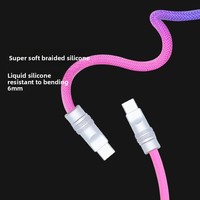 Kabel Data Transfer Pengisian Daya Ultra Cepat Tipe-C 240W Rainbow Braided Nylon dengan Konduktor Tembaga Murni yang Dapat Disesuaikan untuk iPhone 16