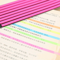 Foska Fluorescent Color Index Auto-adhésif Long Slender Book Mark Accessoires fixes Transparent PET Sticky Note Strips