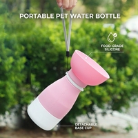 Bouteille d'eau portable pour chien, pliable, anti-fuite, 3 en 1, en silicone, pour la marche en plein air, les voyages, la nourriture et l'eau