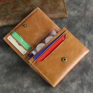 Leather Hot Sale RFID Anti-Theft Man Leather Purse Casual Wallets Vintage Slim Wallet Custom Leather Wallet For Men Credit Card Holder