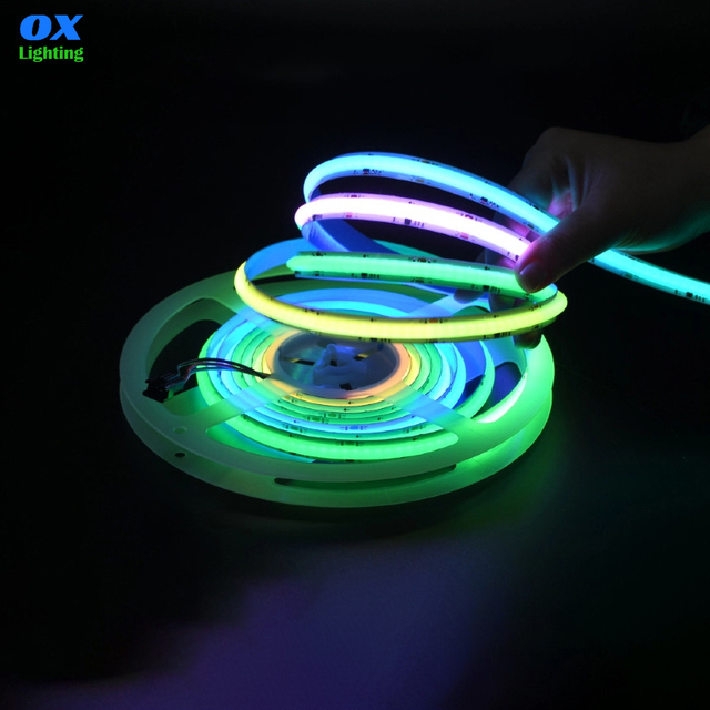 Dream Color RGBW Addressable COB LED Strip Light 12v 24v FCOB Flexible IP20 IP67 SPI Digital IC Pixel COB LED Strip