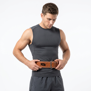 Cinturones de Cuero Vacuno Marrón con Hebilla, Resistentes, para Levantamiento de Pesas, con Logotipo Personalizado de Saar Industries, Antideslizantes, Unisex, para Fitness - Product Image 1