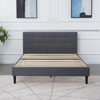 Ensemble de meubles de chambre à coucher de style européen moderne, lit double avec cadre en bois, revêtement en cuir PU, lit moelleux blanc et noir, sommier intégré, neuf
