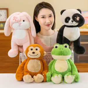 Hide-And-Seek Plush Toys Cute Shy Dolls Panda Frog Dog Duck Monkey Rabbit Dinosaur Plush Toys Animal Bed Sleeping Pillow Home