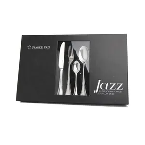 Jazz Viool Gitaar Modern Gegraveerd Design Dubarry Bestek Roestvrij Staal Bestek Set 48Pc Met Geschenkdoos