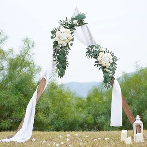 <b>Artificial</b> Flower Archway With White Roses And Eucalyptus For Wedding Decorations - Product Image 3