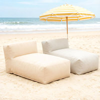 Fauteuil de relaxation d'extérieur moderne en forme de L – Canapé de sol confortable avec rembourrage en mousse déchiquetée, housse amovible et résistante aux éclaboussures avec fermeture éclair
