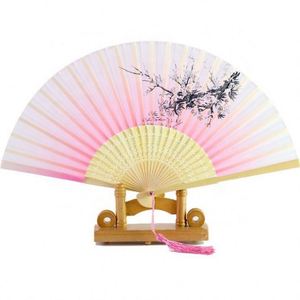 Abanico de Boda Pintado a Mano con Diseño Personalizado, Material de Bambú, Plegable, Precio de Fábrica - Product Image 1