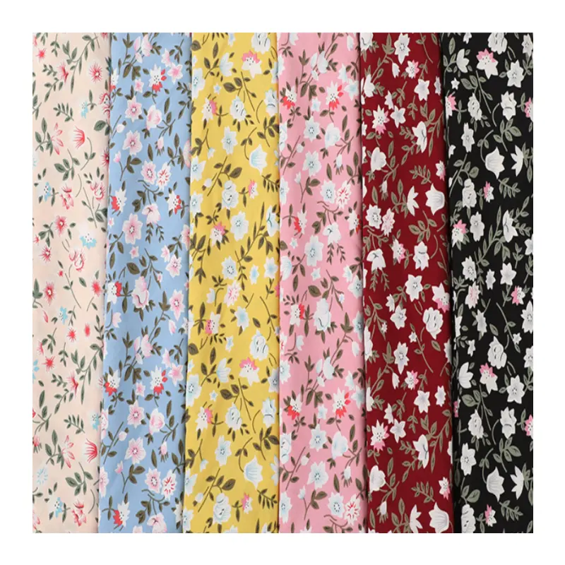 Wholesale Comfort New Floral Printing 100% Polyester 100D Stretch Plain Printed Chiffon Fabric Flower For Dresses Clothing