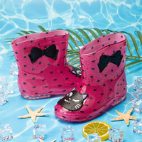 Vente en gros de chaussures de pluie personnalisées pour enfants pour garçons et filles bottes imperméables avec nœud papillon petits animaux mignons bottes de gomme pour enfants