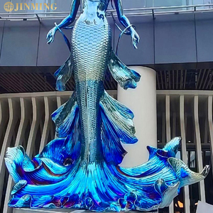 Paslanmaz çelik denizkızı heykel, oceanmirror ayna elektroliz şekil heykel, paslanmaz çelik şekil heykel süs - Product Image 5