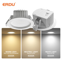 Downlight LED SAA 10W, découpe 90mm, 3 températures de couleur, driver intégré ultra-plat 36mm, prise AU, boîtier de connexion NZ, éclairage encastré moderne pour maison et bureau