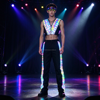 Gilet LED Cyberpunk, haut sans manches réfléchissant holographique RGB pour spectacle de scène, DJ, danseur, fête, cosplay, costume de spectacle