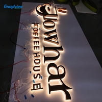 Enseigne publicitaire LED 3D personnalisée professionnelle en lettres cannelées rétroéclairées en acrylique pour logos de magasins de jus, hôtels, centres commerciaux et bureaux