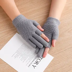 Gants tricoté en cachemire brossé pour femmes, de Style japonais et coréen, Jacquard, faits au chaud, nouvelle collection hiver,