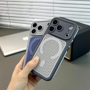 เคสโทรศัพท์แม่เหล็กแบบด้านใหม่ ช่วยระบายความร้อน สำหรับ iPhone 17 12 13 14 15 16 Pro Max พร้อมปุ่มสัมผัสป้องกันกล้อง - Product Image 4