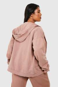 Alta calidad logotipo personalizado algodón de gran tamaño más tamaño grande y alto de manga larga con cremallera Sudadera con capucha de las mujeres para gimnasio ropa Casual - Product Image 6