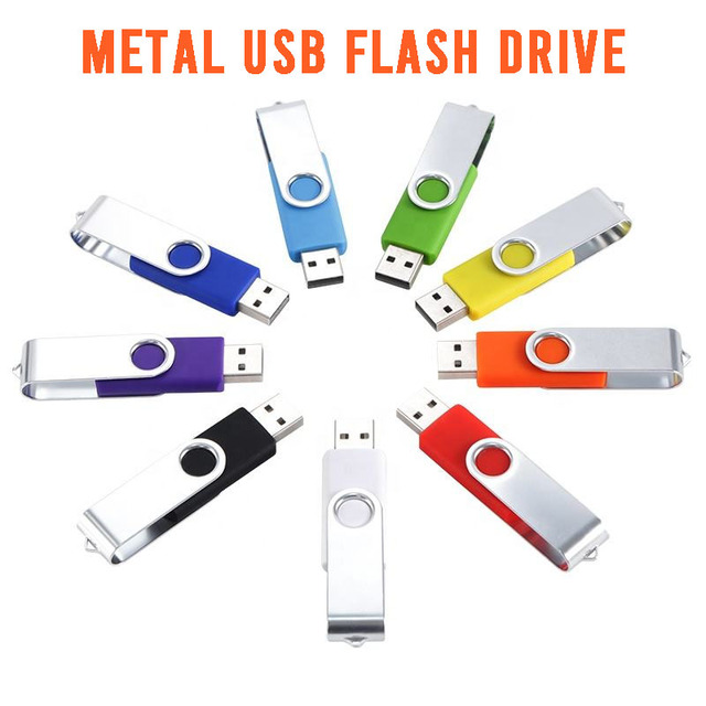 2026 Rotating Pen Drive USB Flash Drive Custom Logo Hanging Memory Rotating Disk Key Gift 1G-64GB