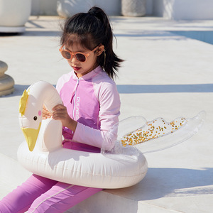 Flotador inflable con forma de cisne para niños, con lentejuelas, flotador para las axilas, para piscina, parque acuático, 70 cm, adecuado para edades de 5 a 9 años - Product Image 4