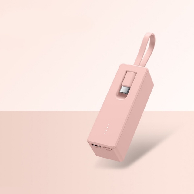Factory Cheap Price Mini Rechargeable 5000mAh Power Bank With Cable Charging Treasure Large Capacity Gift