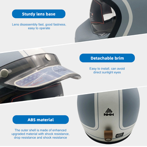 Casque de moto vintage rétro ABS de course de moto de haute qualité prix d'usine en gros personnalisé quatre saisons Protection de la tête - Product Image 3