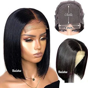 Perruques pour femmes 100% <span class=keywords><strong>cheveux</strong></span> humains brésiliens, coupe courte bob, avec dentelle transparente HD 4*4, styles brésiliens et vietnamiens, sans colle, vente en gros - Product Image 2