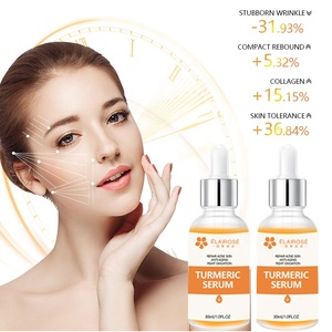 Sérum Visage au Curcuma, Algues Marines et Aloe Vera avec Vitamines B5, C et Acide Hyaluronique - Hydratant, Éclaircissant et Anti-rides à Base de Plantes Biologiques OEM - Product Image 1