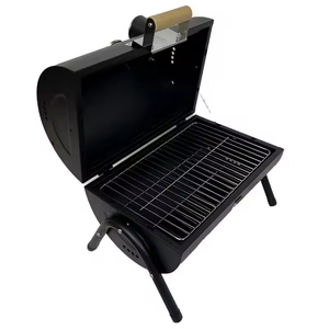 Gril à charbon <span class=keywords><strong>de</strong></span> bois moderne et compact <span class=keywords><strong>de</strong></span> qualité supérieure avec thermomètre en fer et manche en métal et bois pour les pique-niques et le camping - Product Image 3