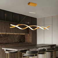 Luxe nordique moderne LED éclairage linéaire longue forme d'onde suspension salle à manger Bar cuisine îlot fournisseur