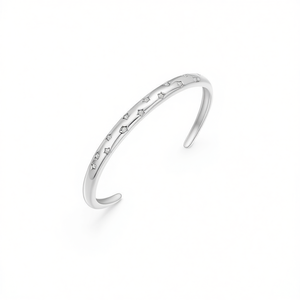 Amy Amy <b>Cuff</b> <b>Bracelet</b> B1118 <b>Silver</b> Plated Zircon Star Design Women's Fashion Jewelry Gift - Product Image 3