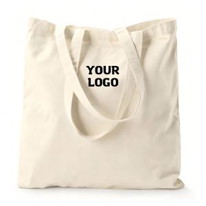 Custom Top Quality Canvas Cotton Tote Shopping Bag Calico Shopper Bags With Logo Printed and Pocket - Product Image 1