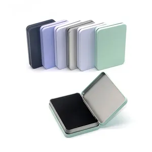 Child resistant rectangular tin custom print design Hinged Metal Packing Tin Container candy mint hinge tin box