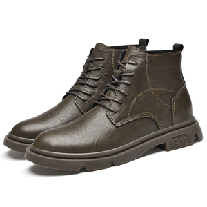 <span class=keywords><strong>Botas</strong></span> para Hombre Zapatos con Alzas Tacones Invisibles 8CM 6CM Zapatos que Aumentan la Estatura Moda Masculina Botines de Cuero Mocasines para Hombre Más Altos - Product Image 3
