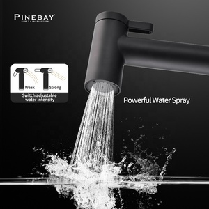 PINEBAY принадлежности для ванной комнаты ABS Пластиковый черный комплект неэлектрический биде с двумя насадками для душа Shattaf унитаз биде набор распылителей - Product Image 5