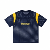 T-shirt en maille surdimensionné pour homme avec logo personnalisé, polyester, séchage rapide, streetwear, chemise de sport, fabricant de marque privée