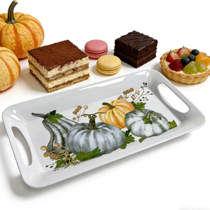 <span class=keywords><strong>Plateau</strong></span> rectangulaire en mélamine pour la récolte d'automne, 39*20,5 cm / 15,35 pouces x 8 pouces, avec poignées - Product Image 1