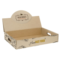 Boîte de service biodégradable en kraft avec couvercle pour petit-déjeuner, déjeuner, dessert, sandwich, collation, traiteur et plateau de dégustation
