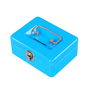 Hình chữ nhật tiền an toàn kim loại có thể đồng xu ngân hàng khóa tinplate hộp tiền mặt có thể tái chế - Product Image 1