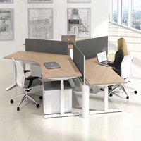 Table de bureau debout en forme de L électrique à double moteur moderne de luxe, ergonomique, réglable en hauteur, facile à assembler