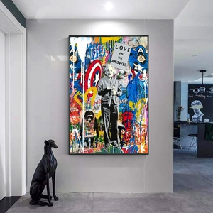 100% dipinto a mano Street Graffiti Pop <span class=keywords><strong>Art</strong></span> <span class=keywords><strong>Love</strong></span> è la risposta dipinti ad olio su tela Wall <span class=keywords><strong>Art</strong></span> For Living - Product Image 3