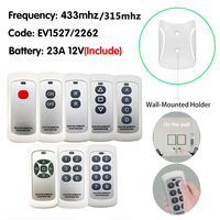 Control Remoto Inalámbrico Universal de 1/2/3/4/5/6/8 Botones, 500m de Largo Alcance, Código de Aprendizaje 1527 RF 433Mhz