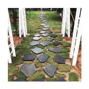 Pierre de sol <span class=keywords><strong>anti</strong></span>-dérapante en pierre <span class=keywords><strong>calcaire</strong></span> noire sur mesure pour la décoration de jardin - Product Image 1