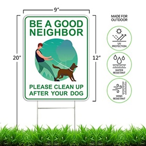 Panneaux de signalisation pour la propreté canine (lot de 2, 9 x 12 po) avec piquets en métal en forme de H, double face, pour gagner du temps sur le nettoyage des excréments de chien, pour l'extérieur et robustes - Product Image 3