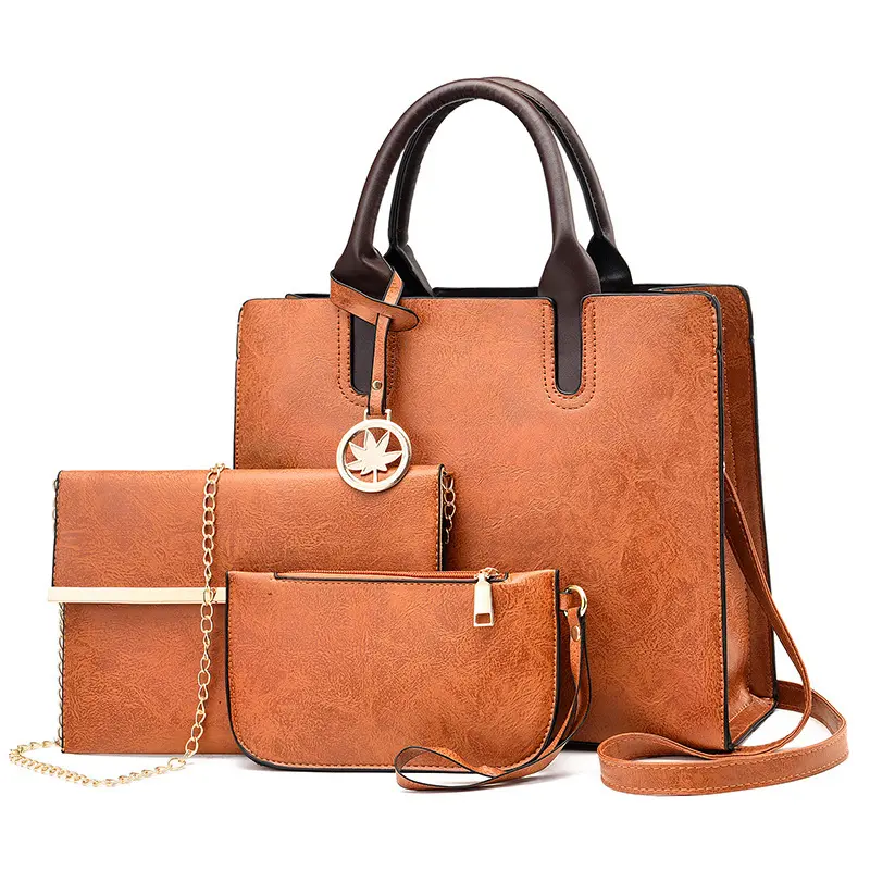 Mipurela Leather Designer Bag New Fashion Hot Sale Ladies Hand Bags 3 In 1 Woman Handbags Set