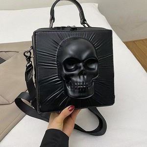 Bolso de Mano de Mujer de PU Estilo Esqueleto Oscuro de Moda con Cierre de Cremallera, Diseño de Nicho, Bolso Cruzado - Product Image 1